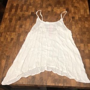 White Tank Top with Orange Detailing On Back